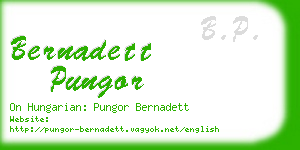 bernadett pungor business card